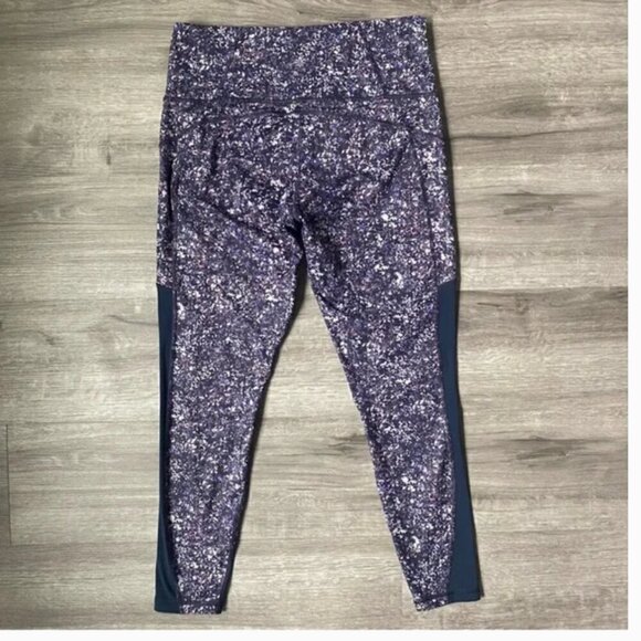 Athleta Printed Mesh Tight Sandstone Navy Purple size 3X - Picture 5 of 6